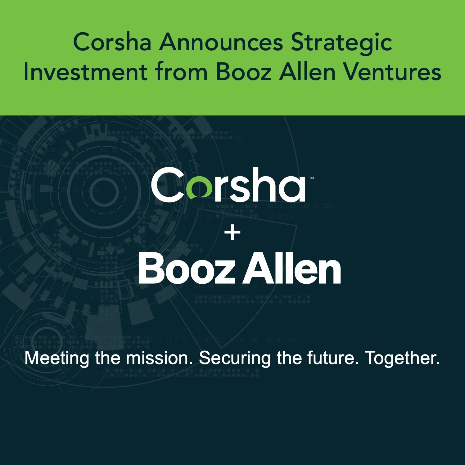 Corsha Secures Strategic Investment from Booz Allen